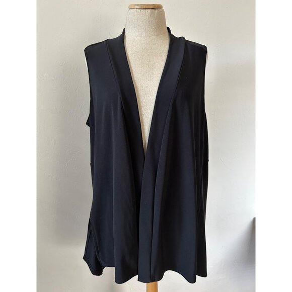 Sympli Women's Sz 12 Black Open Front Vest - Picture 12 of 12